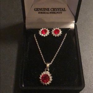 Genuine Crystal Earrings/Necklace